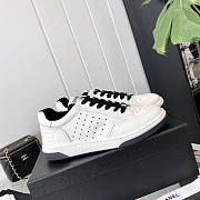 Chanel Logo Low Top Sneakers White Black - 1