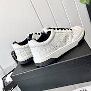 Chanel Logo Low Top Sneakers White Black - 2