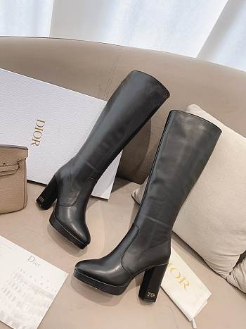 Dior Lambskin D-rise Platform Black Boots