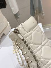 Dior D-Leader Ankle Boot Quilted Cannage Calfskin White - 4