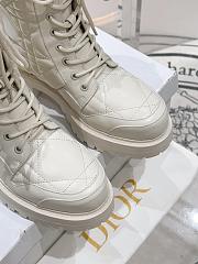 Dior D-Leader Ankle Boot Quilted Cannage Calfskin White - 2