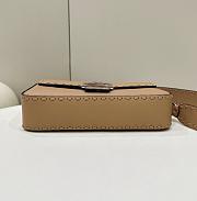 Fendi Baguette Camellia Selleria Bag Beige 27x15x6cm - 5