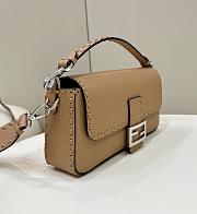 Fendi Baguette Camellia Selleria Bag Beige 27x15x6cm - 4