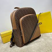 Fendi Backpack Chiodo Diagonal Brown 43x14x33cm - 4