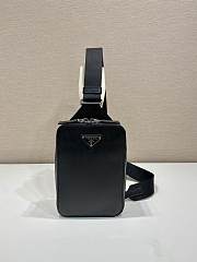 Prada Brique Saffiano Leather Bag Black 20x14x4cm - 1