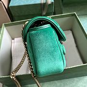 Gucci GG Marmont Mini Shoulder Bag Green Velvet 22x13x6cm - 5