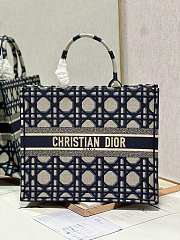 Dior Large Book Tote Beige and Blue Macrocannage 42 x 35 x 18.5 cm - 1