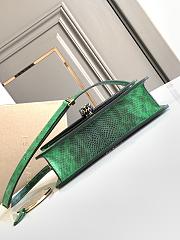 BVLGARI Serpenti Forever Snakeskin Shoulder Bag Green 22x15x4.5cm - 5