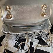 Chanel Mini Flap Bag & Star Coin Purse Mirror Silver 20x15x6.5cm - 4