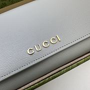 Gucci Continental Wallet With Gucci Script Light Grey 19x10x3.5cm - 2