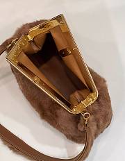 Fendi First Brown Shearling Bag 32.5x15x23.5cm - 2