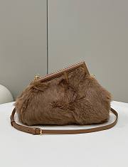 Fendi Small First Brown Shearling Bag 26x9.5x18cm - 1