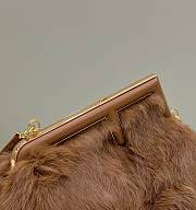 Fendi Small First Brown Shearling Bag 26x9.5x18cm - 6