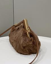 Fendi Small First Brown Shearling Bag 26x9.5x18cm - 4