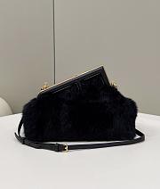 Fendi Small First Black Shearling Bag 26x9.5x18cm - 1