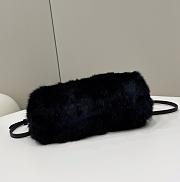 Fendi Small First Black Shearling Bag 26x9.5x18cm - 5