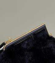 Fendi Small First Black Shearling Bag 26x9.5x18cm - 4