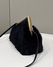 Fendi Small First Black Shearling Bag 26x9.5x18cm - 2