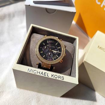 Michael Kors Parker Chronograph Quartz Crystal Black Dial Ladies Watch 38mm