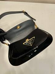 Prada Brushed Patent Shoulder Bag Black 24x11x4cm - 4