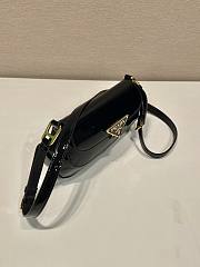 Prada Brushed Patent Shoulder Bag Black 24x11x4cm - 2