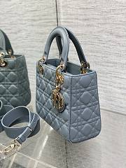 Dior Small Lady Bag Blue 20cm - 3