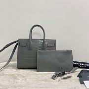 YSL Sac De Jour Grey Crocodile Bag 26x20.5x12.5cm - 5