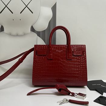 YSL Sac De Jour Red Crocodile Bag 22cm