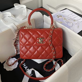 Chanel Trendy Top Handle Red Gold Bag 25cm