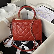 Chanel Trendy Top Handle Red Gold Bag 25cm - 5