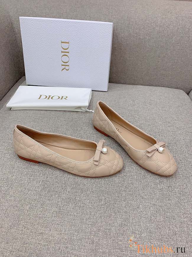 Dior Ballet Flat Nude Quilted Cannage Calfskin - 1