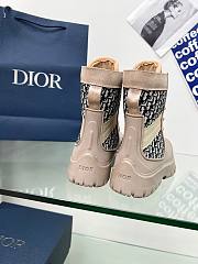 Dior Lace Up Garden Jacquard Beige Black Boot - 2