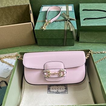 Gucci Horsebit 1955 Small Shoulder Bag Pink 24x13.5x7.5cm