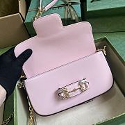 Gucci Horsebit 1955 Small Shoulder Bag Pink 24x13.5x7.5cm - 2