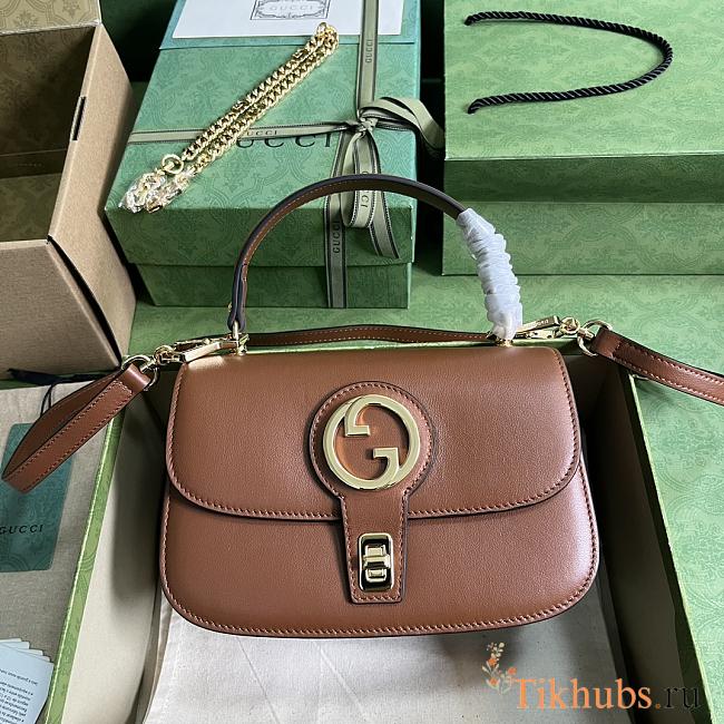 Gucci Blondie Small Top Handle Bag Brown 23x15x11cm - 1