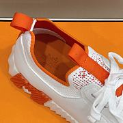 Hermes Depart Sneaker White Orange - 3