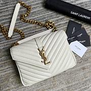 YSL Small College Bag White Gold 24x17x6.5cm - 1