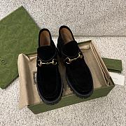 Gucci Suede Black Horsebit Loafer Platform - 1