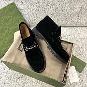 Gucci Suede Black Horsebit Loafer Platform - 4