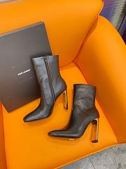 YSL Auteuil Boot In Glazed Leather Black 10cm - 5