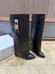 Givenchy Shark Lock Leather Knee-high Boots - 1