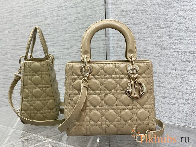 Dior Medium Lady Bag Beige Gold 24cm - 1