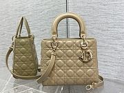 Dior Medium Lady Bag Beige Gold 24cm - 1