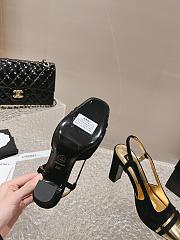 Chanel Slingback Black Gold Heel 10cm - 5