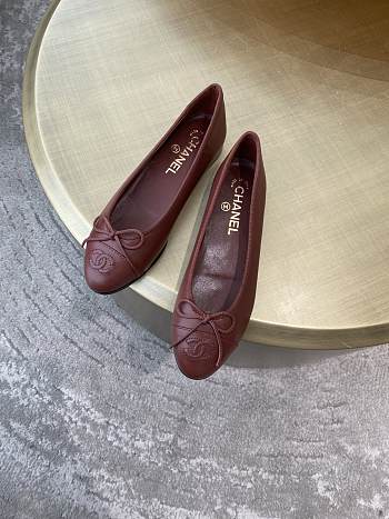 Chanel Ballerina Flat Red Wine