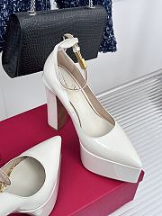 Valentino Garavani Tan-Go Platform Pointed Toe Pump White 15cm - 3