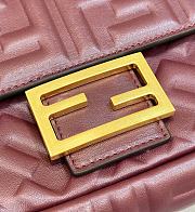 Fendi Baguette Red Wine Shoulder Bag 27x15x6cm - 5