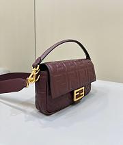 Fendi Baguette Red Wine Shoulder Bag 27x15x6cm - 4