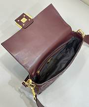 Fendi Baguette Red Wine Shoulder Bag 27x15x6cm - 3