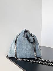 Balenciaga Crush Small Tote Bag Blue 23.9x25.9x9.9cm - 5